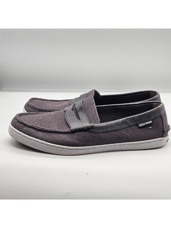 Cole Haan Mens Grey Canvas Leather Penny Loafers Slip-On Shoes Size 11.5M C25710 main image 5